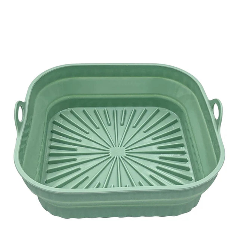 Foldable Air Fryers Oven Baking Tray Fried Chicken Basket Mat Airfryer Silicone Pot round Replacemen Grill Pan Kitchen Tools