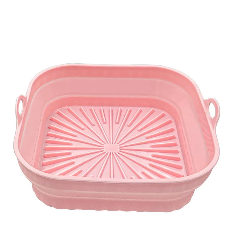 Foldable Air Fryers Oven Baking Tray Fried Chicken Basket Mat Airfryer Silicone Pot round Replacemen Grill Pan Kitchen Tools