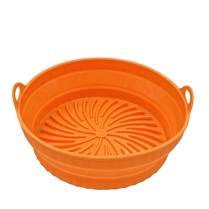 Foldable Air Fryers Oven Baking Tray Fried Chicken Basket Mat Airfryer Silicone Pot round Replacemen Grill Pan Kitchen Tools