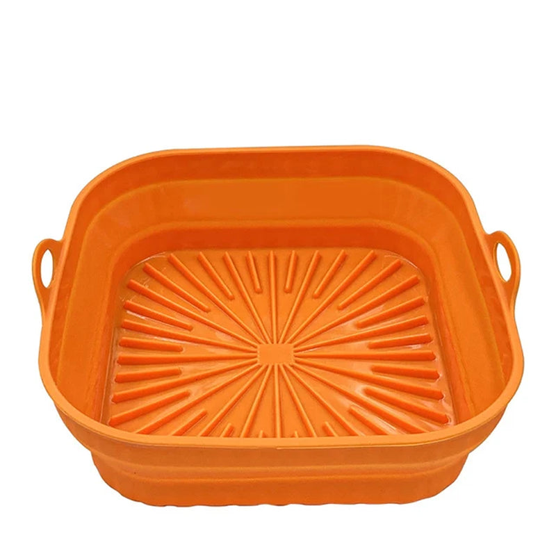 Foldable Air Fryers Oven Baking Tray Fried Chicken Basket Mat Airfryer Silicone Pot round Replacemen Grill Pan Kitchen Tools