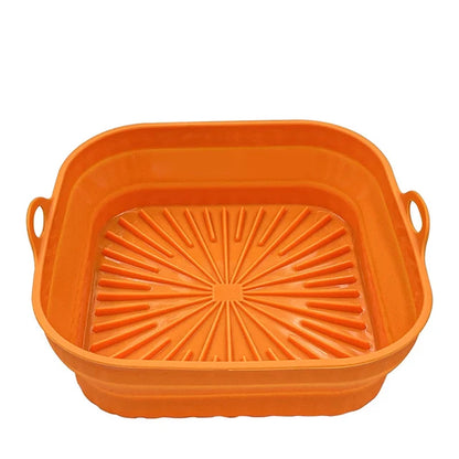 Foldable Air Fryers Oven Baking Tray Fried Chicken Basket Mat Airfryer Silicone Pot round Replacemen Grill Pan Kitchen Tools