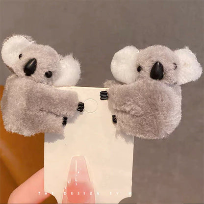 Plush Koala Bear Hair Decoration Hair Clips Hairpins Cute Animal Hair Claw Clip for Girls Headwear Koala Barrettes Accessories