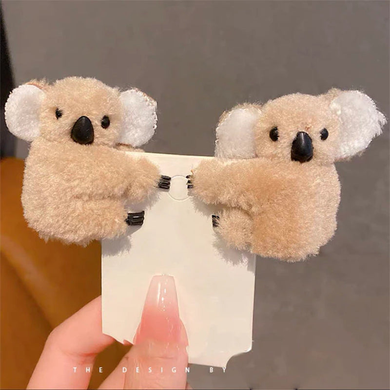 Plush Koala Bear Hair Decoration Hair Clips Hairpins Cute Animal Hair Claw Clip for Girls Headwear Koala Barrettes Accessories