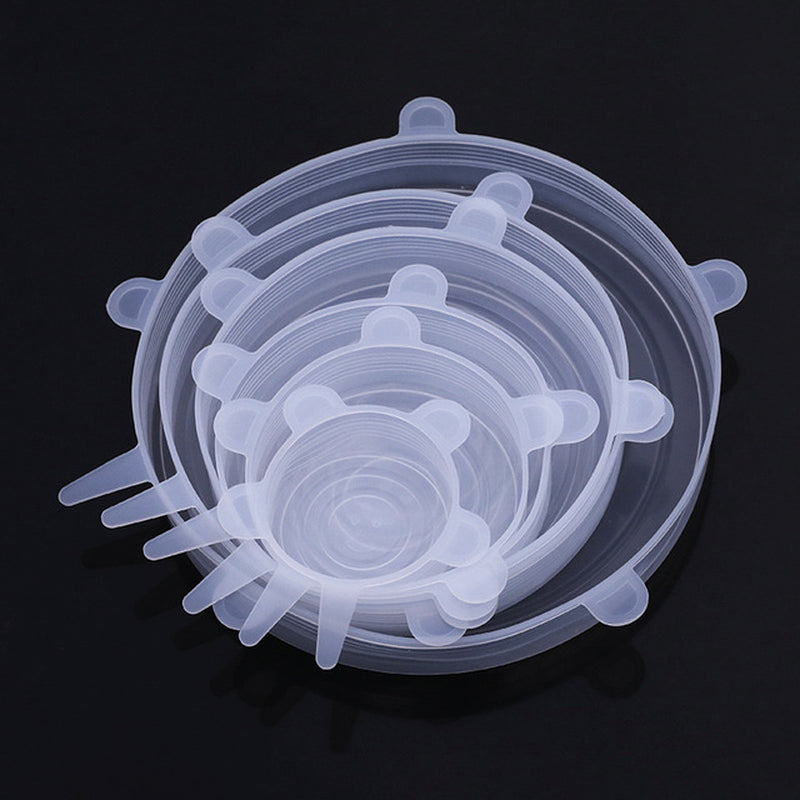 Professional Product Title: "Reusable Silicone Stretch Lids for Airtight Food Storage, Freshness Seal and Bowl Cover - Stretchable Wraps for Kitchen Cookware"