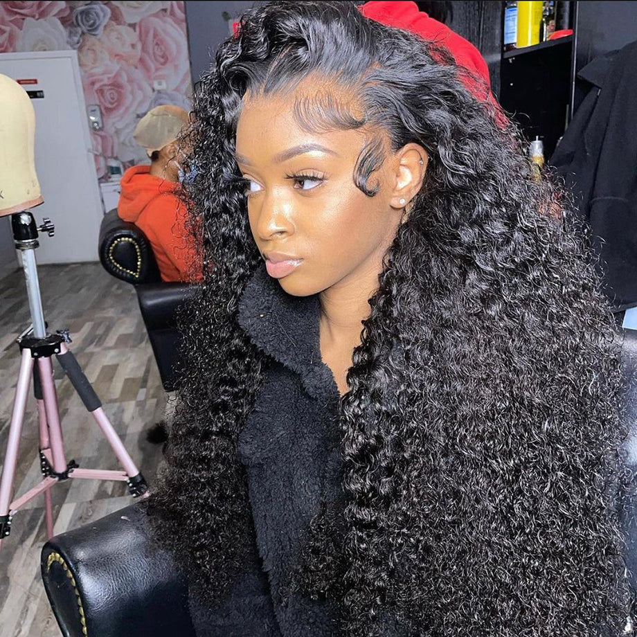 Water Wave Lace Front Wig Full Lace Front Human Hair Wigs for Black Women 30 34 Inch HD Wet and Wavy Loose Deep Wave Frontal Wig