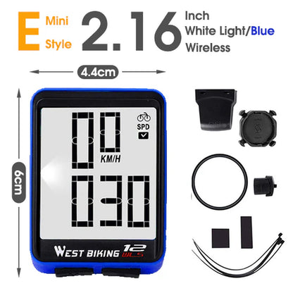 WEST BIKING Bicycle Cycling Computer Wireless Wired Waterproof Digital Bike Speedometer Odometer with Backlight Bike Stopwatch