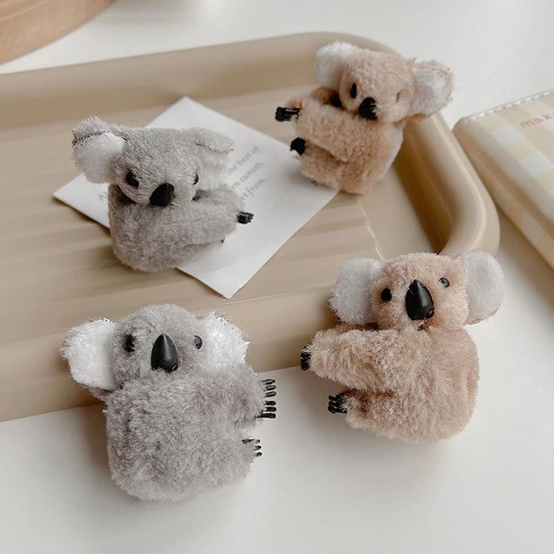 Plush Koala Bear Hair Decoration Hair Clips Hairpins Cute Animal Hair Claw Clip for Girls Headwear Koala Barrettes Accessories