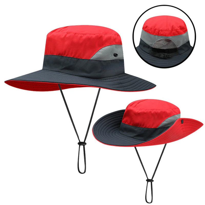 Kids Girls Ponytail Summer Sun Hat Wide Brim UV Protection Bucket Cap Women Outdoor Wide Brim Foldable Safari Fishing Cap