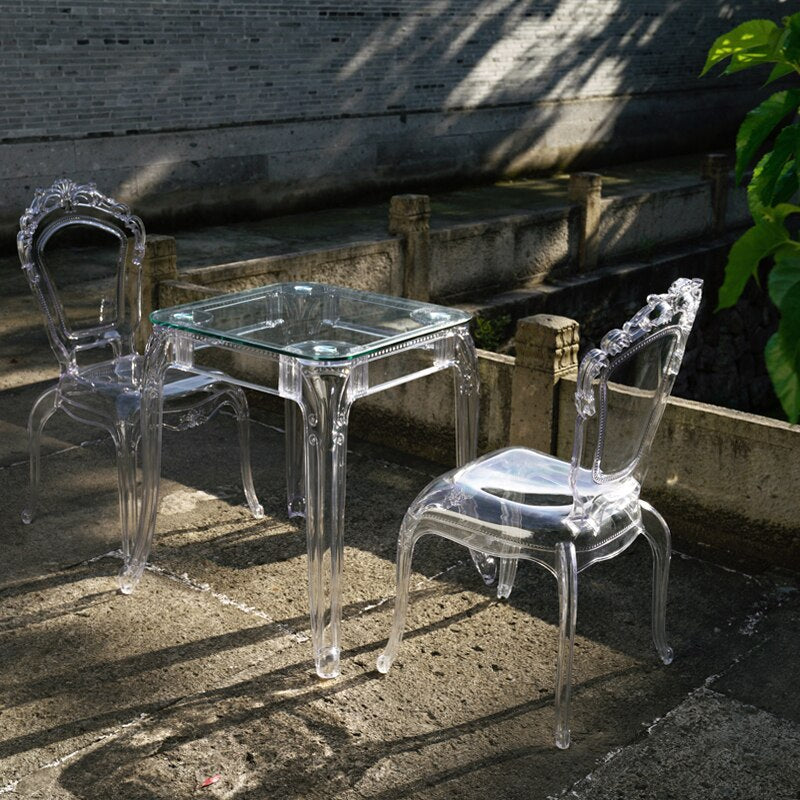 Chairs Sets Transparent Dining Room | Transparent Plastic Dining