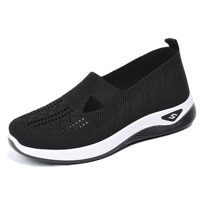 Women'S New Summer Shoes Mesh Breathable Sneakers Light Slip on Flat Platform Casual Shoes Ladies Anti-Slip Walking Woven Shoes