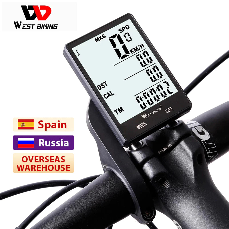 WEST BIKING Bicycle Cycling Computer Wireless Wired Waterproof Digital Bike Speedometer Odometer with Backlight Bike Stopwatch