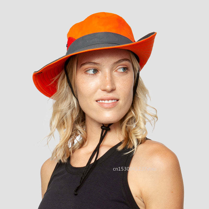 Kids Girls Ponytail Summer Sun Hat Wide Brim UV Protection Bucket Cap Women Outdoor Wide Brim Foldable Safari Fishing Cap