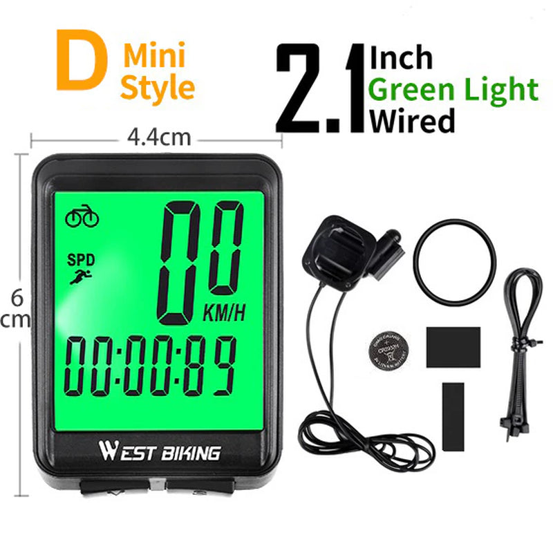 WEST BIKING Bicycle Cycling Computer Wireless Wired Waterproof Digital Bike Speedometer Odometer with Backlight Bike Stopwatch