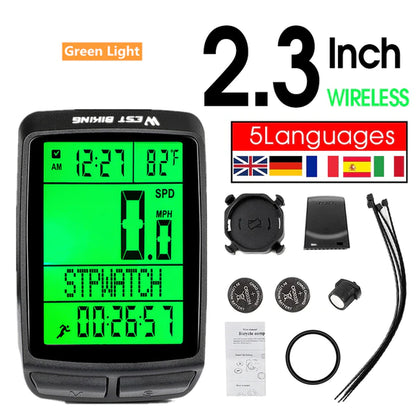 WEST BIKING Bicycle Cycling Computer Wireless Wired Waterproof Digital Bike Speedometer Odometer with Backlight Bike Stopwatch